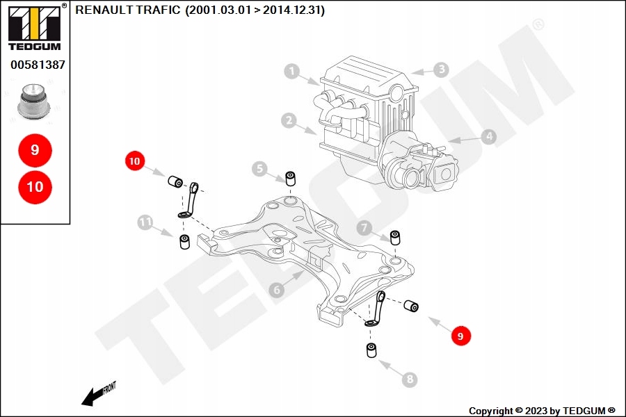 фото №14, Втулка подрамник sil. nissan primastar, opel vivaro a, renault trafic ii 02.0