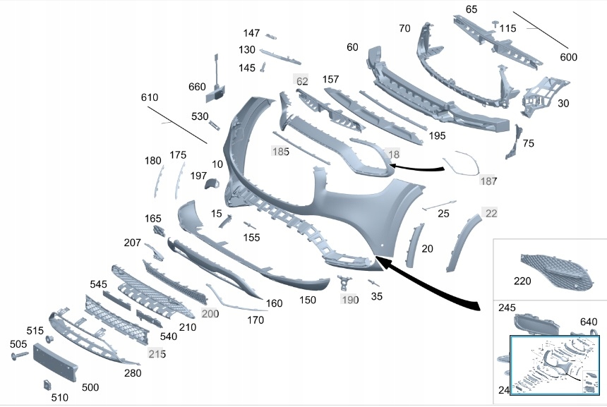 фото №1, Бампер передний mercedes gls w167
