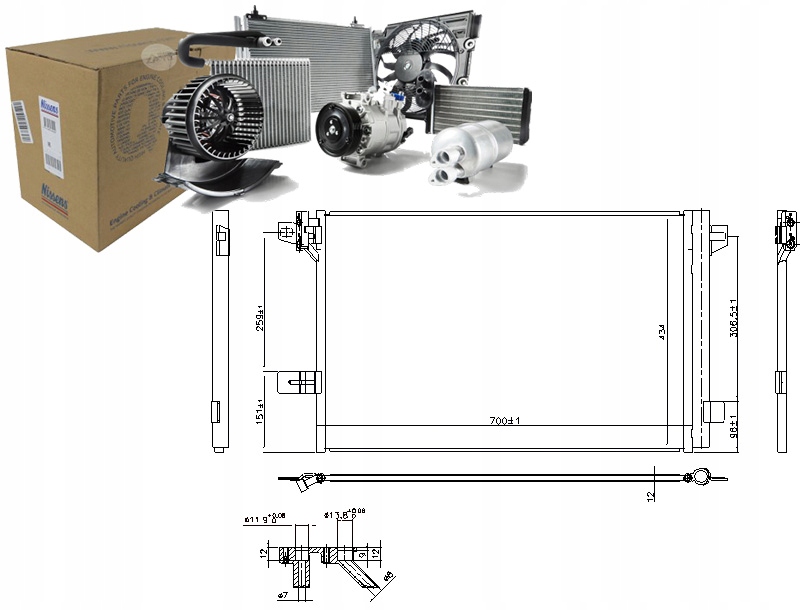 фото №1, Конденсатор кондиционера vw california t6 camper multivan vi