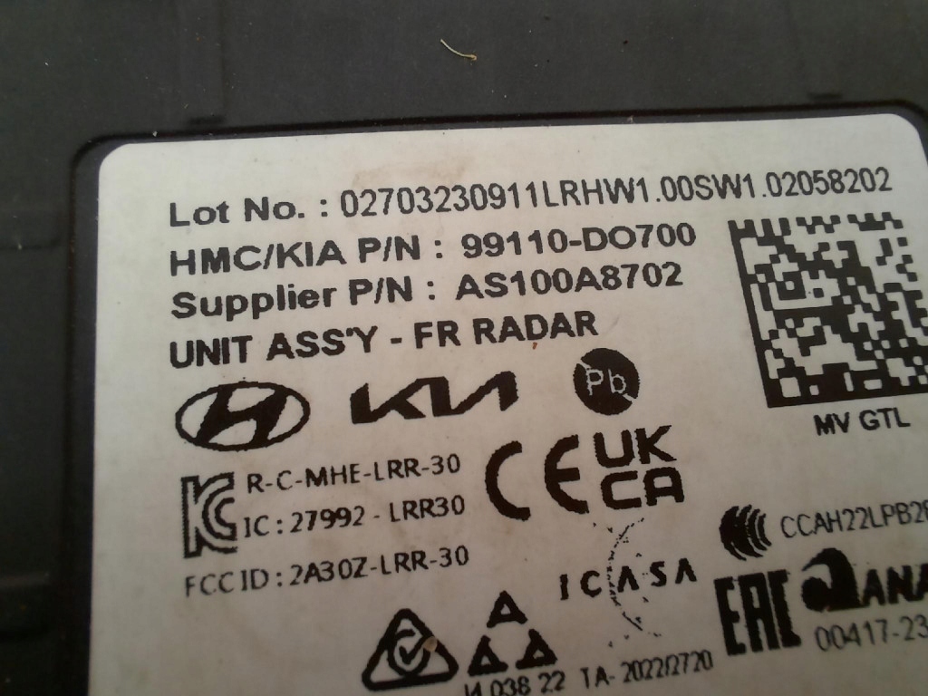 фото №5, Kia ev9 23- радар датчик distronic датчик модуль 99110-d0700