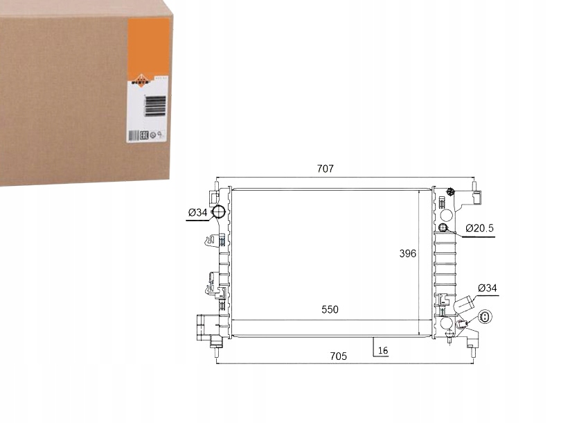фото №1, Радіатор chevrolet aveo 1,2 11- nrf