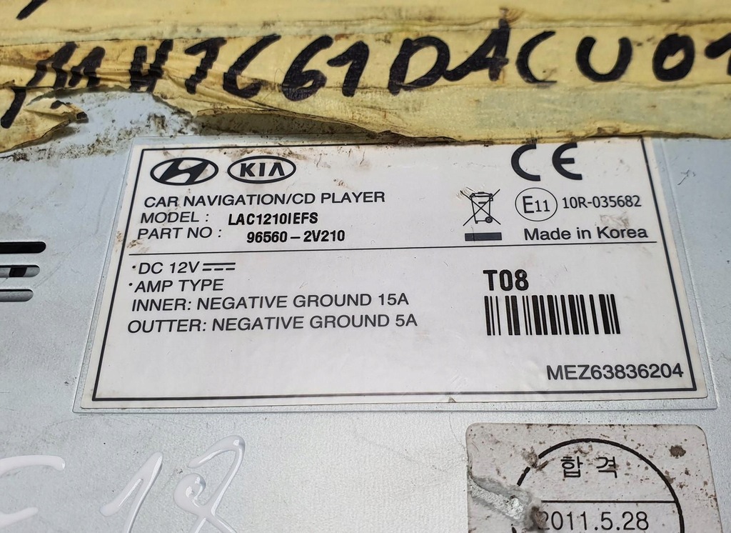 фото №8, Радио навигация hyundai veloster i 96560-2v210