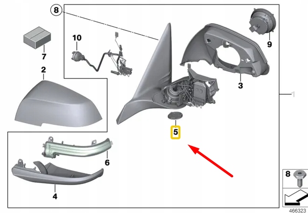 фото №9, Bmw x2 f39 захист основа дзеркало передній lewego 8499561 51168499561