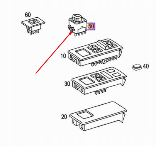 фото №6, Переключатель регулировки зеркало mercedes-benz w124 w463 оригинальный