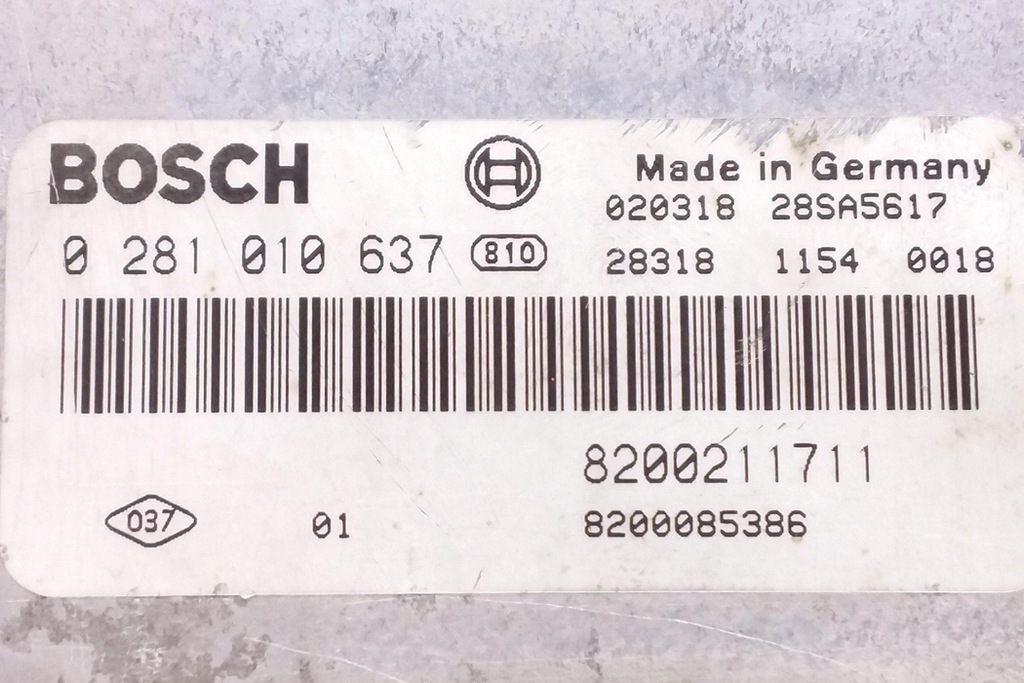 фото №1, Бортовой компьютер двигателя ecu renault vel satis bj0_ 8200211711 2.2l дизель 110kw