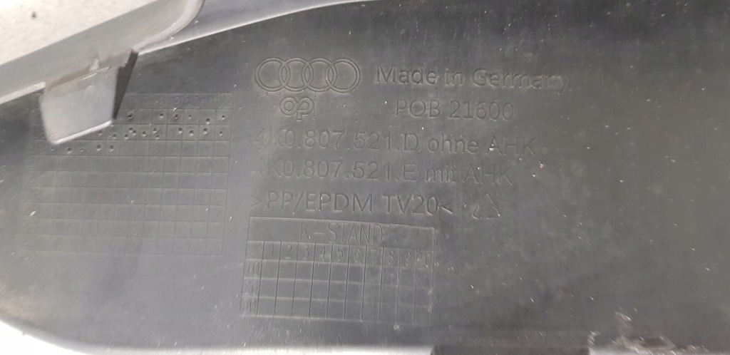 фото №11, Audi a6 c8 спойлер накладка бампера задняя 4k0807521d