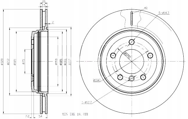 фото №1, Гальмівні диски ham. 2szt bmw t. e60 e61 maxgear