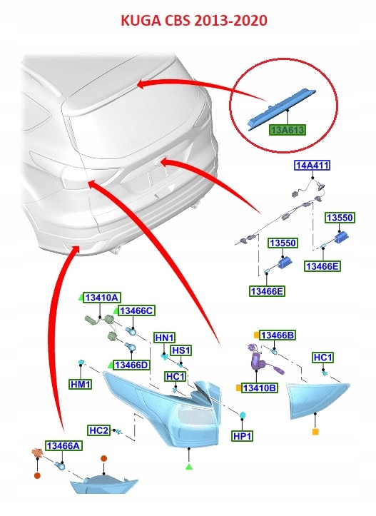 фото №14, Світло стоп-сигнал задні ford kuga mk2 2012- оригінальний номер 2251160