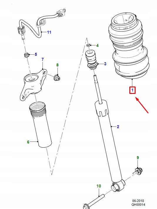 фото №1, Jaguar i-pace x590 rear правый air spring t4k1885 original