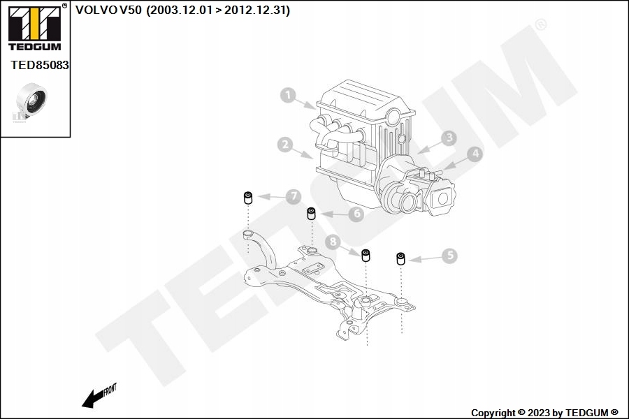 фото №11, Tedgum ted85083 підпора вала привідного