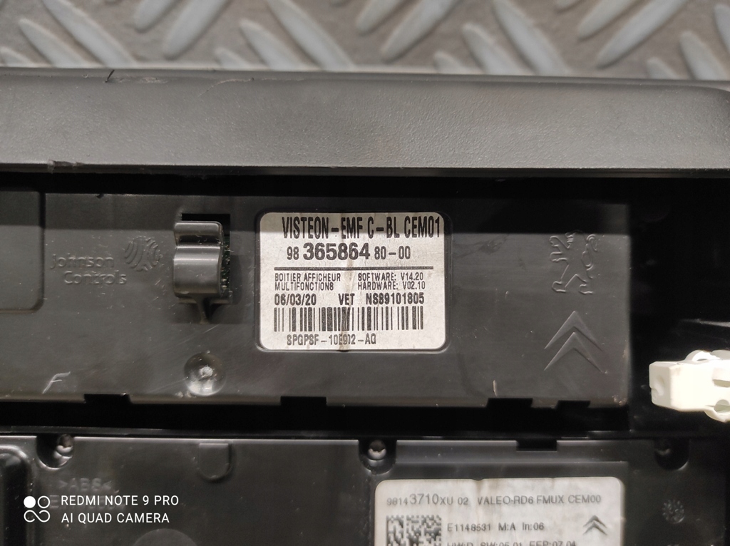 фото №9, Панель дисплей радіо радіо citroen c3 iii