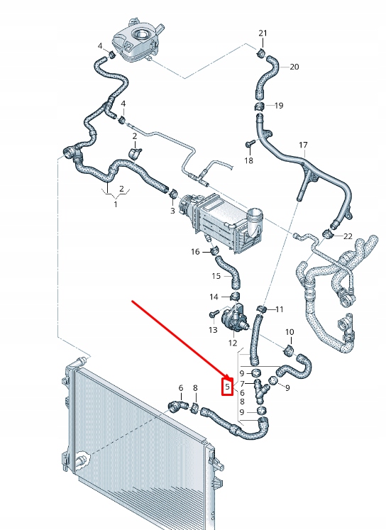 фото №1, Vw t-cross c1 охлаждающая жидкость шланг with quick release соединитель 2q0122051ba