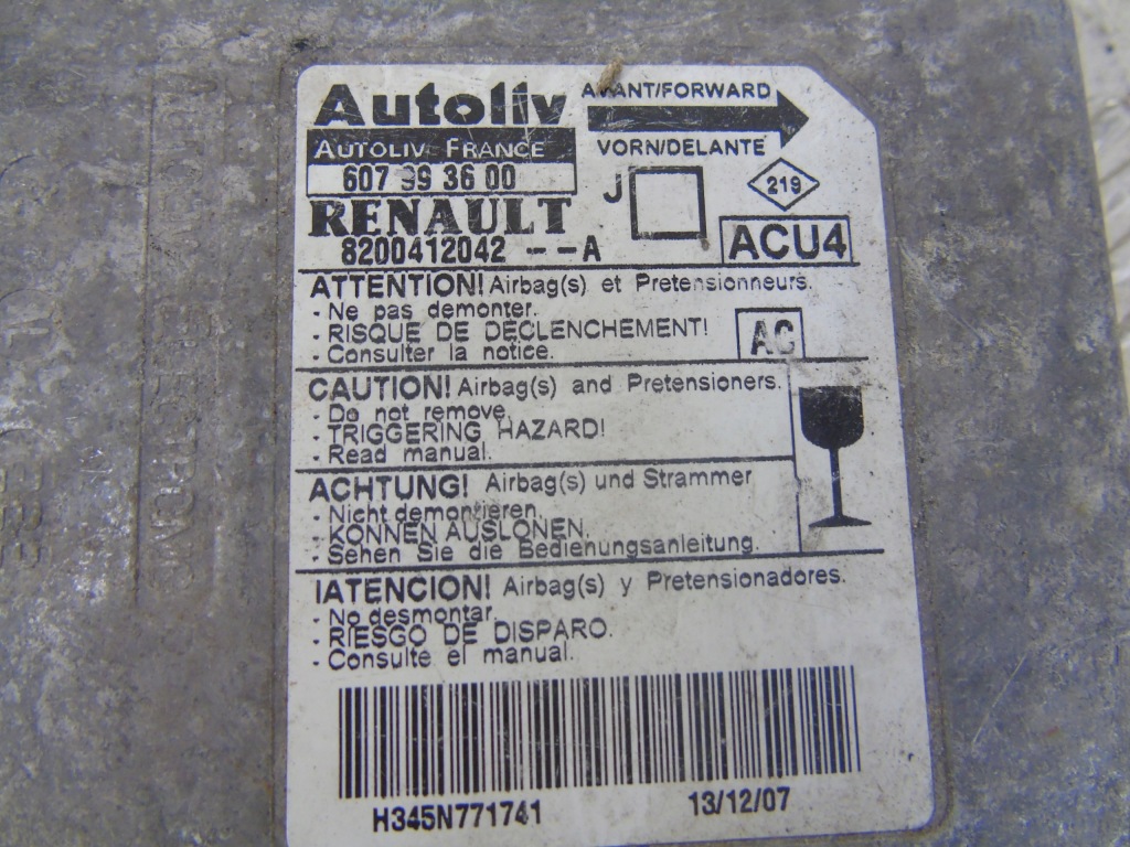 фото №3, Модуль подушка безопасности 8200412042-a renault