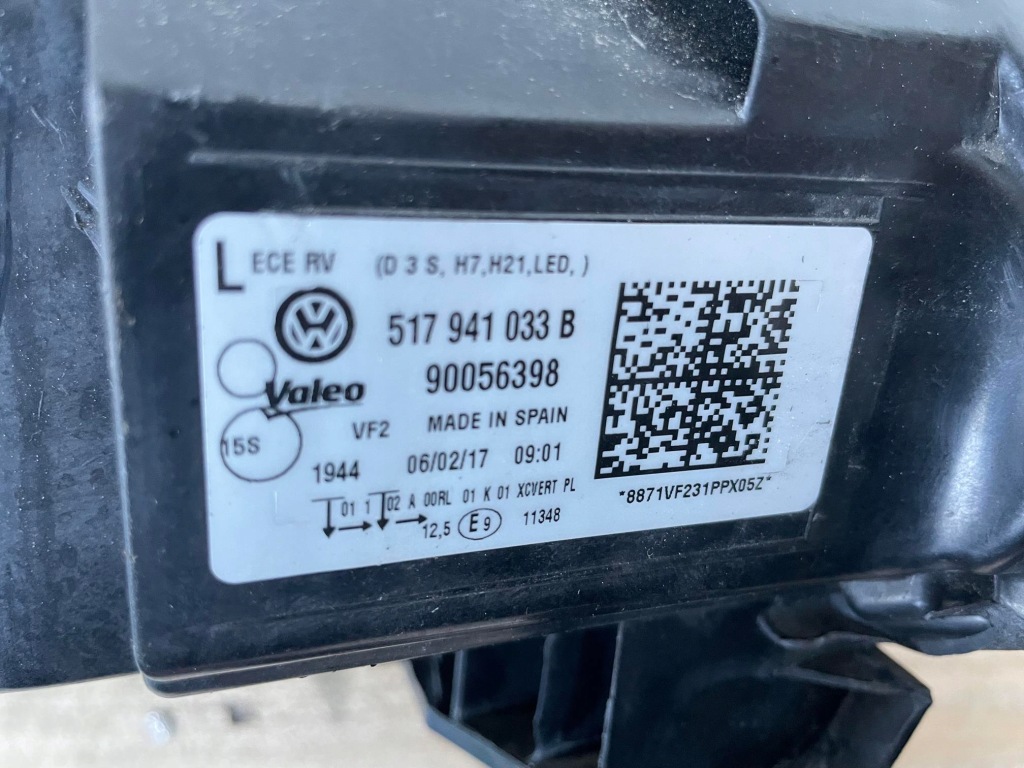 фото №8, Лампа перед левая vw golf sportsvan ксенон 517941033