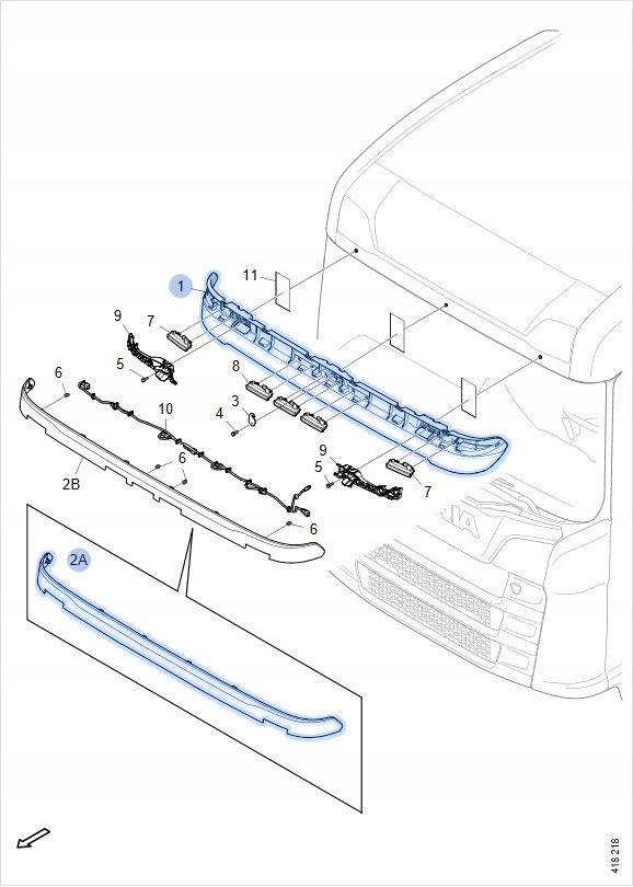 фото №11, Накладка козирок сонцезахисний захист scania r s p g ngs 2 отвори nowa