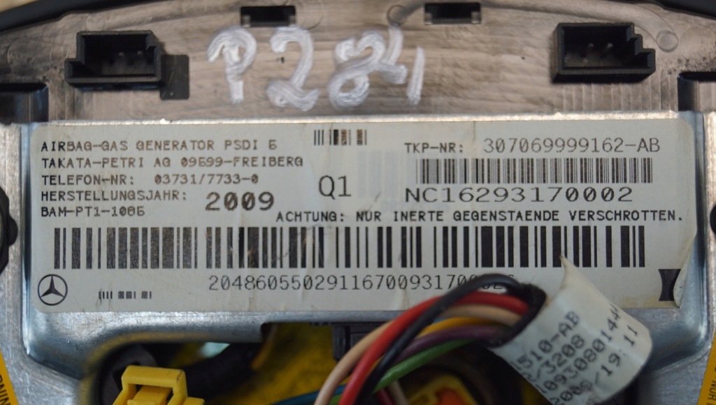 фото №14, Подушка безопасности водителя mercedes c w204 2048605502