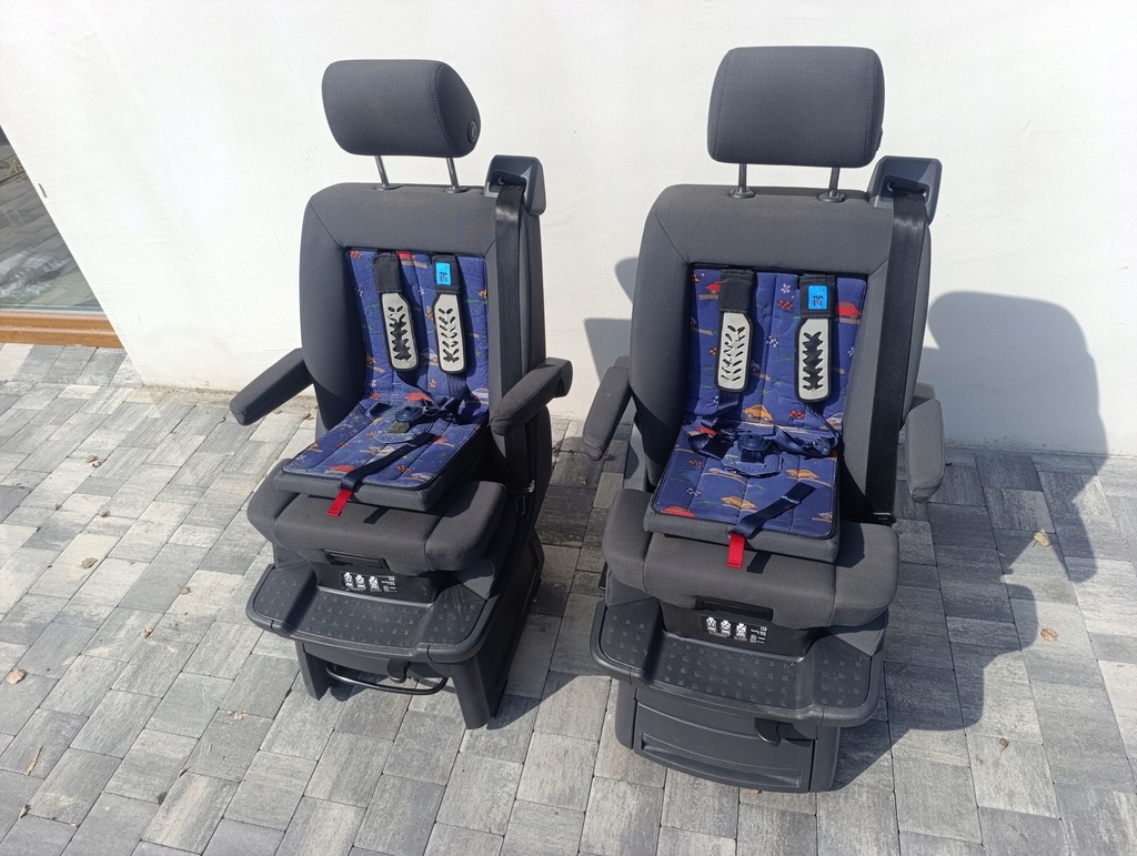 фото №6, Vw t5 t6 multivan сиденья поворотные второй/третий ряд антрацит с детское кресло