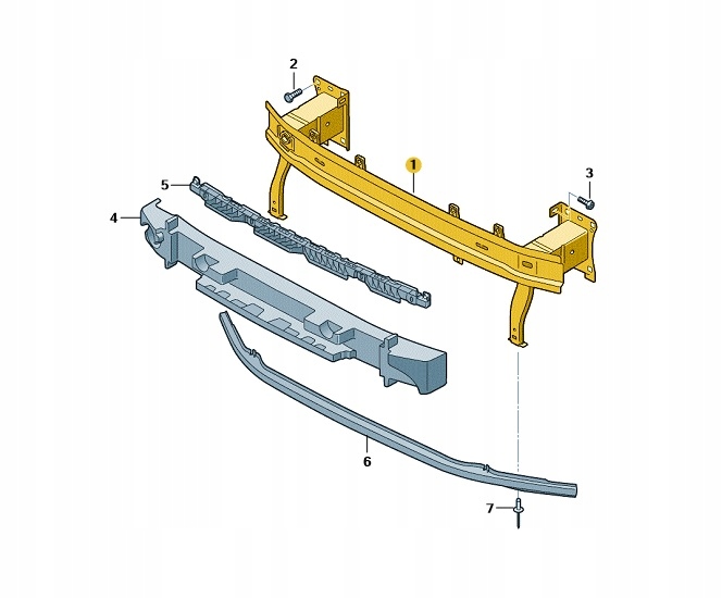 фото №1, Балка передний бампера vw t-roc oe: 2ga807109f