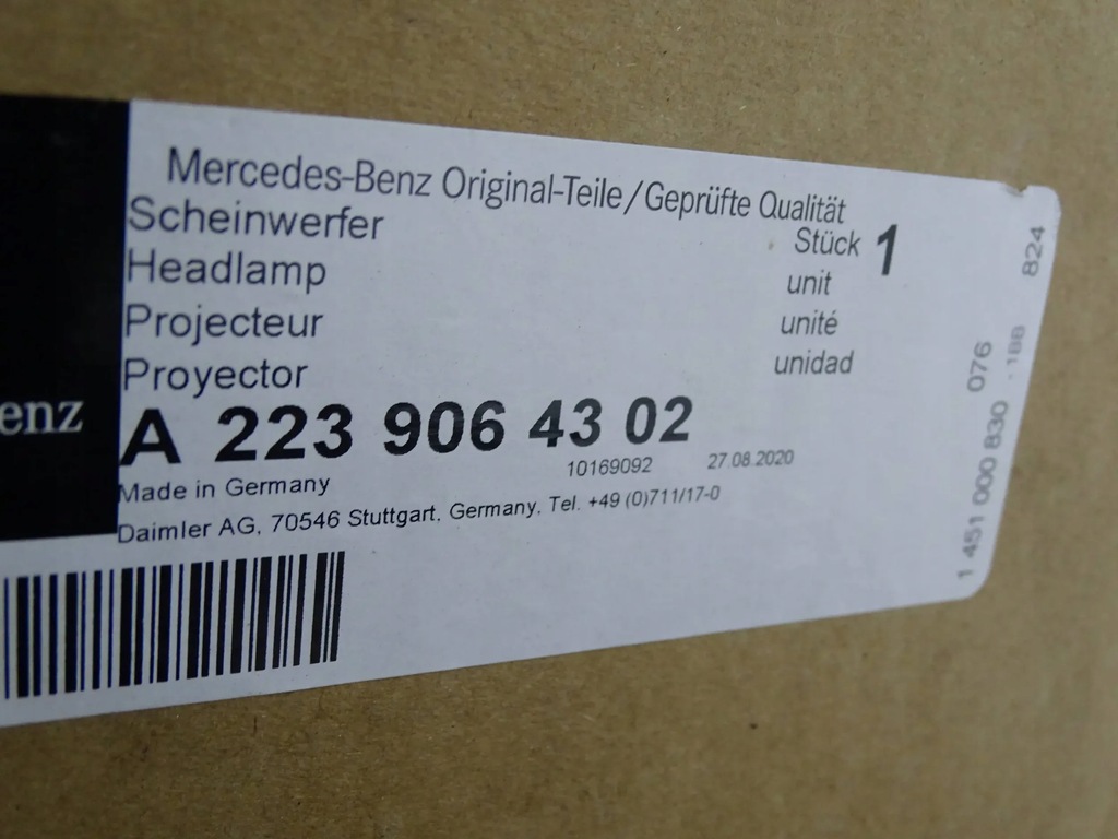 фото №10, Лампа перед правая mercedes s klasa w223 a223 a2239061804