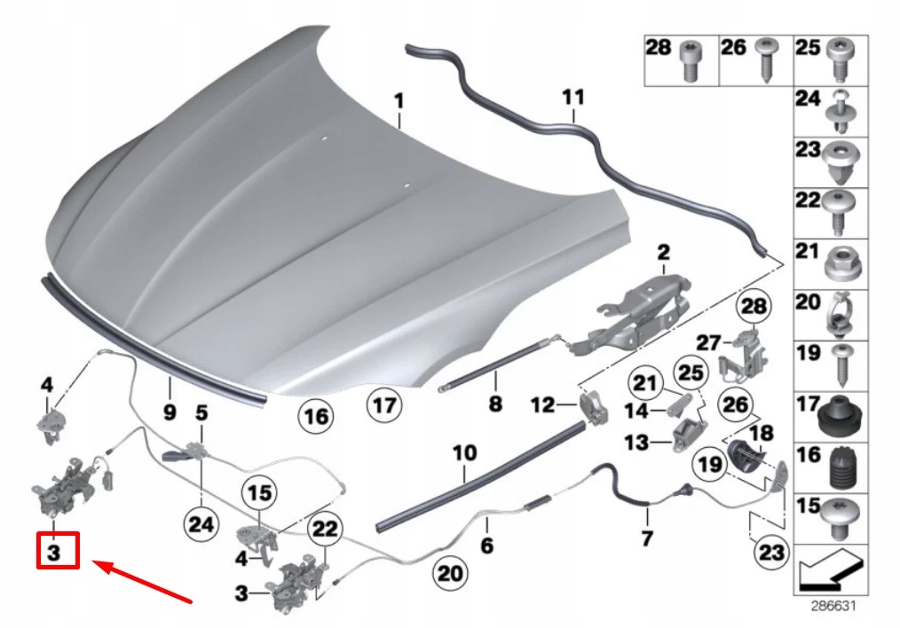 фото №9, Bmw z4 roadster e89 правий замок капот 51237207225 7207225 oem