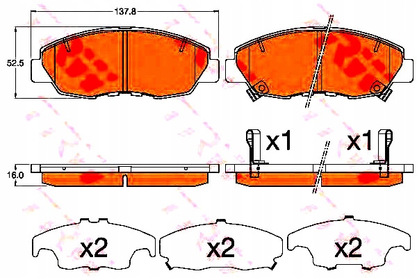 фото №1, Trw тормозные колодки тормозные honda перед accord