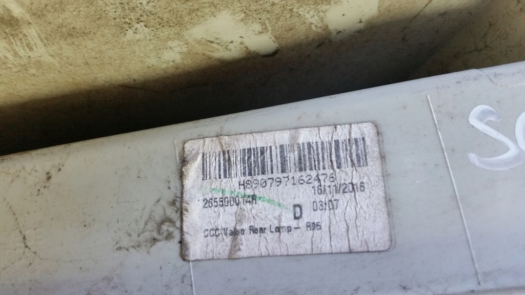 фото №9, Renault scenic iii лампа права задня 265500014r