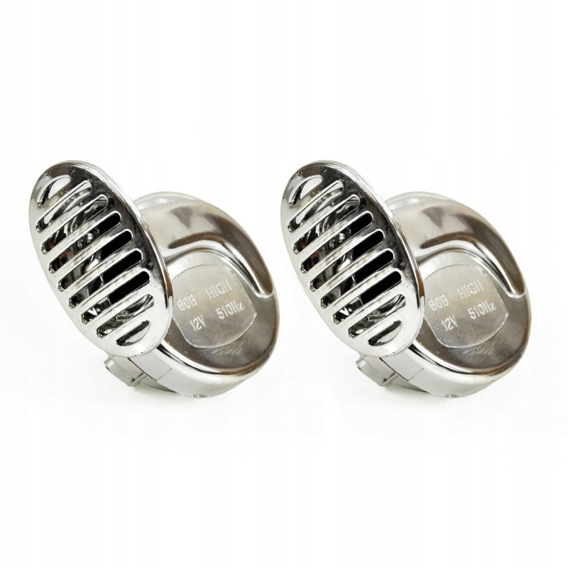 фото №1, Гучний клаксон черв'як сигнал хром 12v dwutonowy