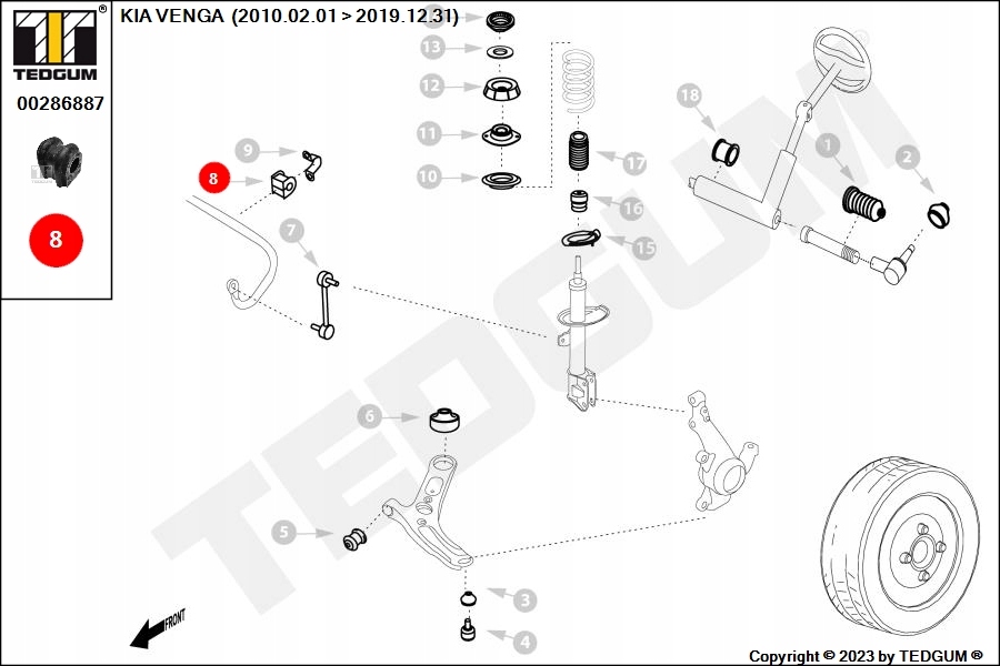 фото №12, Резиновый элемент stabil./p/getz 02 - /l+p/ 00286887 tedgum