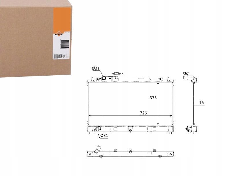 фото №1, Nrf 58393 радиатор, система охлаждение двигателя