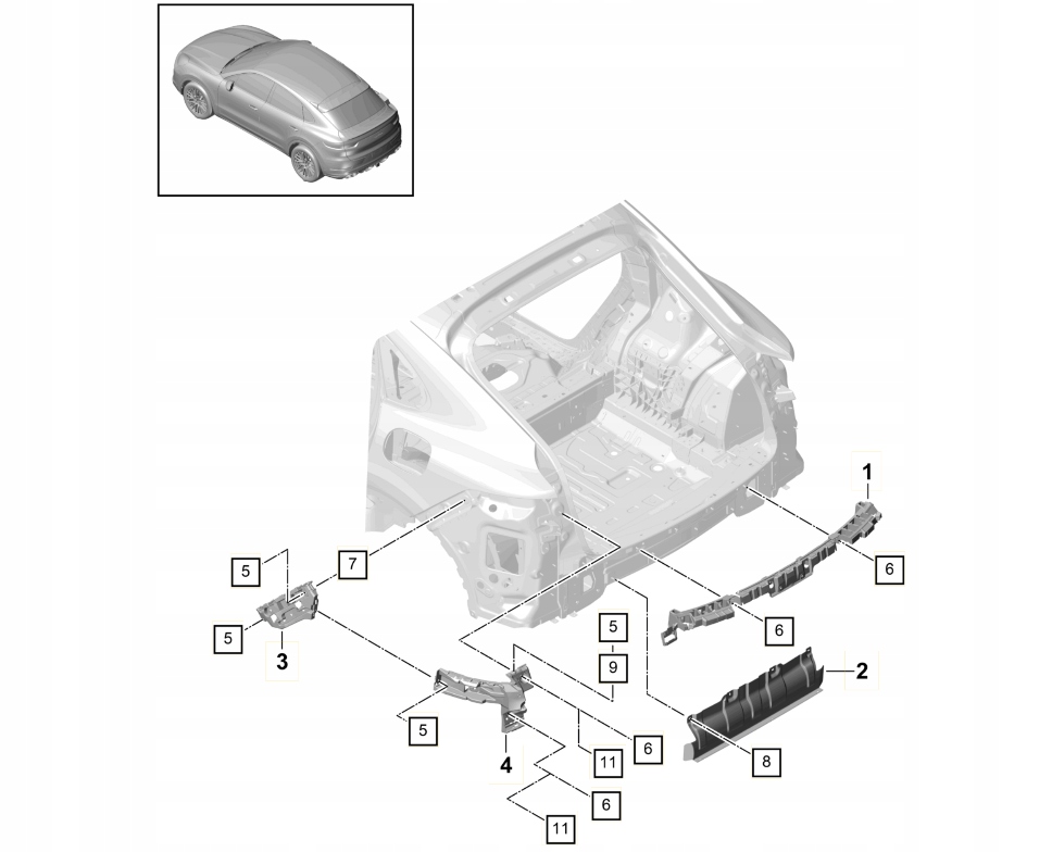 Купити Element напрямна бампер porsche cayenne 9y3807405