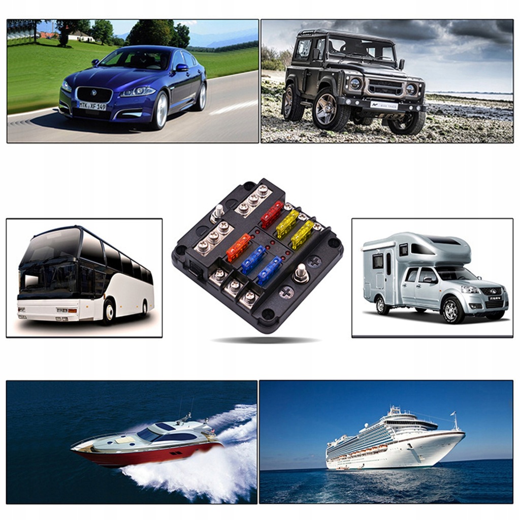 фото №13, Коробка роз'єм корпус запобіжників 6 половина з запобіжник етикетка гвинт