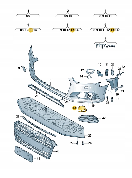 фото №1, Заглушка розпилювача лампи права audi a5 b9