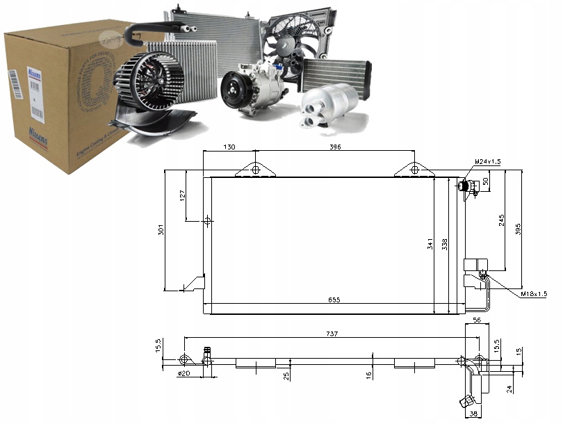 фото №1, Конденсатор радиатор кондиционера [nissens]