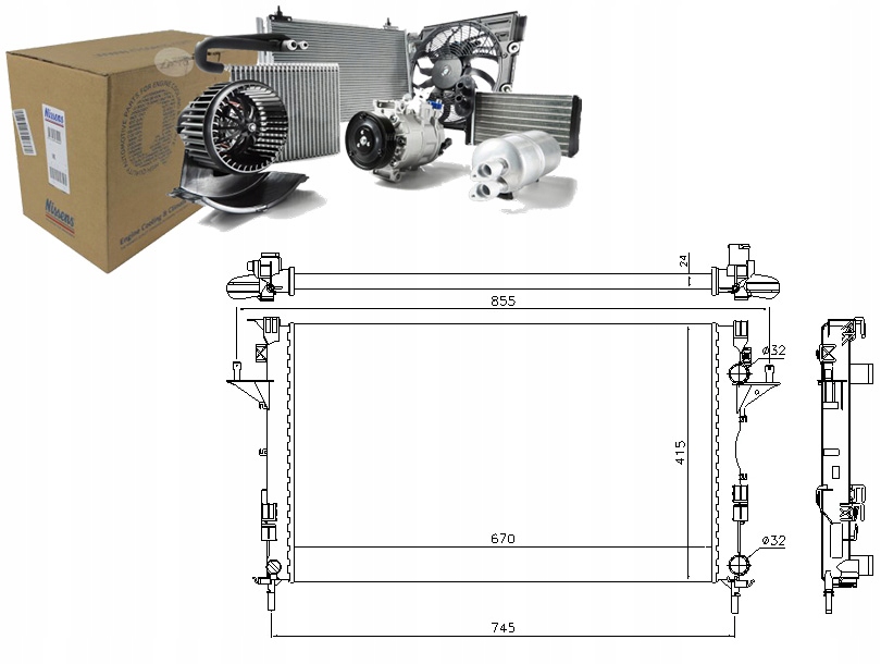 Купити Nissens 63813 радіатор, система охолодження двигуна