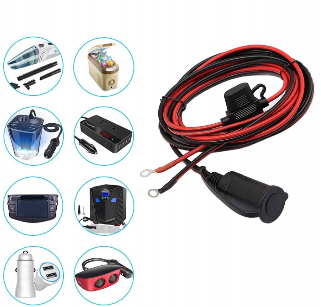 фото №2, Роз'єм прикурювача na панель з запобіжник 3.5m