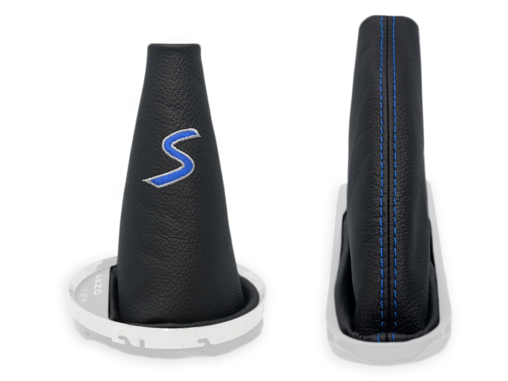 фото №1, Mini cooper s r56 автоматическая коробка передач комплект чехлы рычага czarna кожа вышивка granatowy