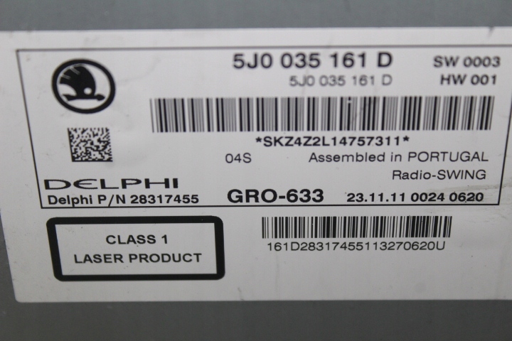 фото №3, Радіо skoda fabia ii