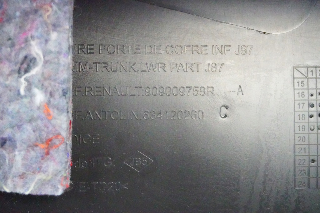 фото №9, Captur i 1 nowa обивка пластик крышки багажника оригинал