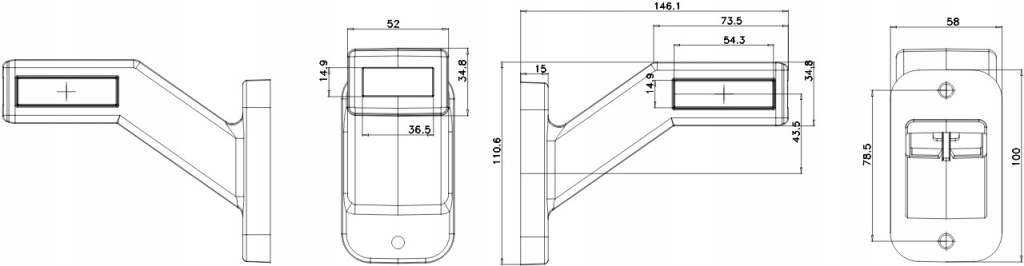 фото №4, Лампа габаритна права габаритний ліхтар діодна led tir waś