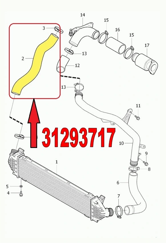 фото №8, Труба wąż впускной volvo v40 d2 1.6 d 31293717 новый