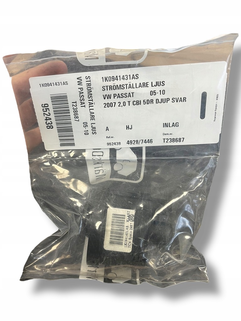 фото №1, Vw passat перемикач світла 1k0941431as