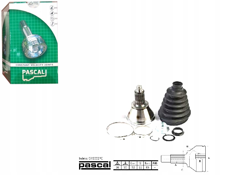 фото №1, Pascal g1s002pc набір шарнір, wał привідний