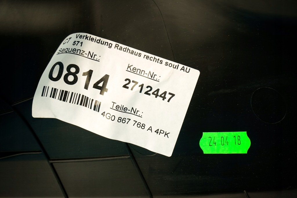 фото №9, Защита обшивка стойка audi a6 s6 rs6 4g c7 4g0867768a 4pk