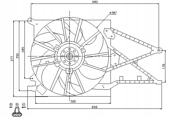 фото №1, Nissens вентилятор радиатора с корпус opel astr