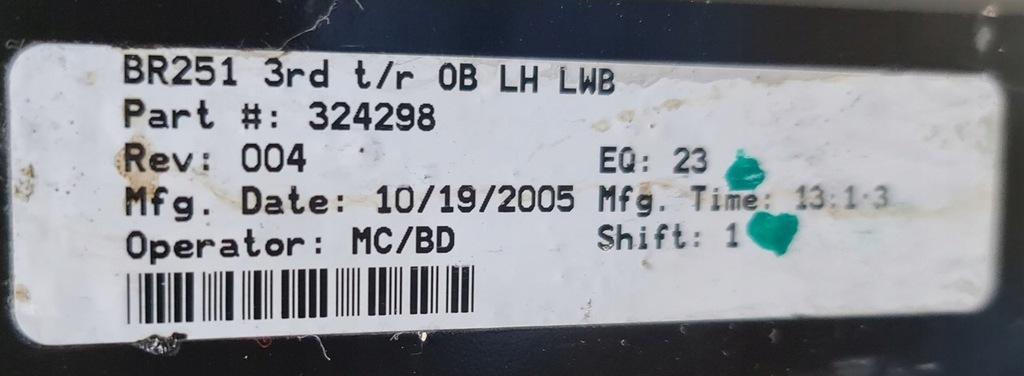 фото №6, Сиденье задний левый задняя iii ряд mercedes r-kl w251