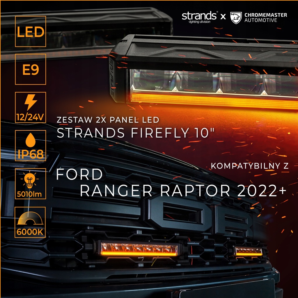 фото №2, Led bar набір лампа освітлення led w решітка радіатора do ford ranger raptor iv 2022-