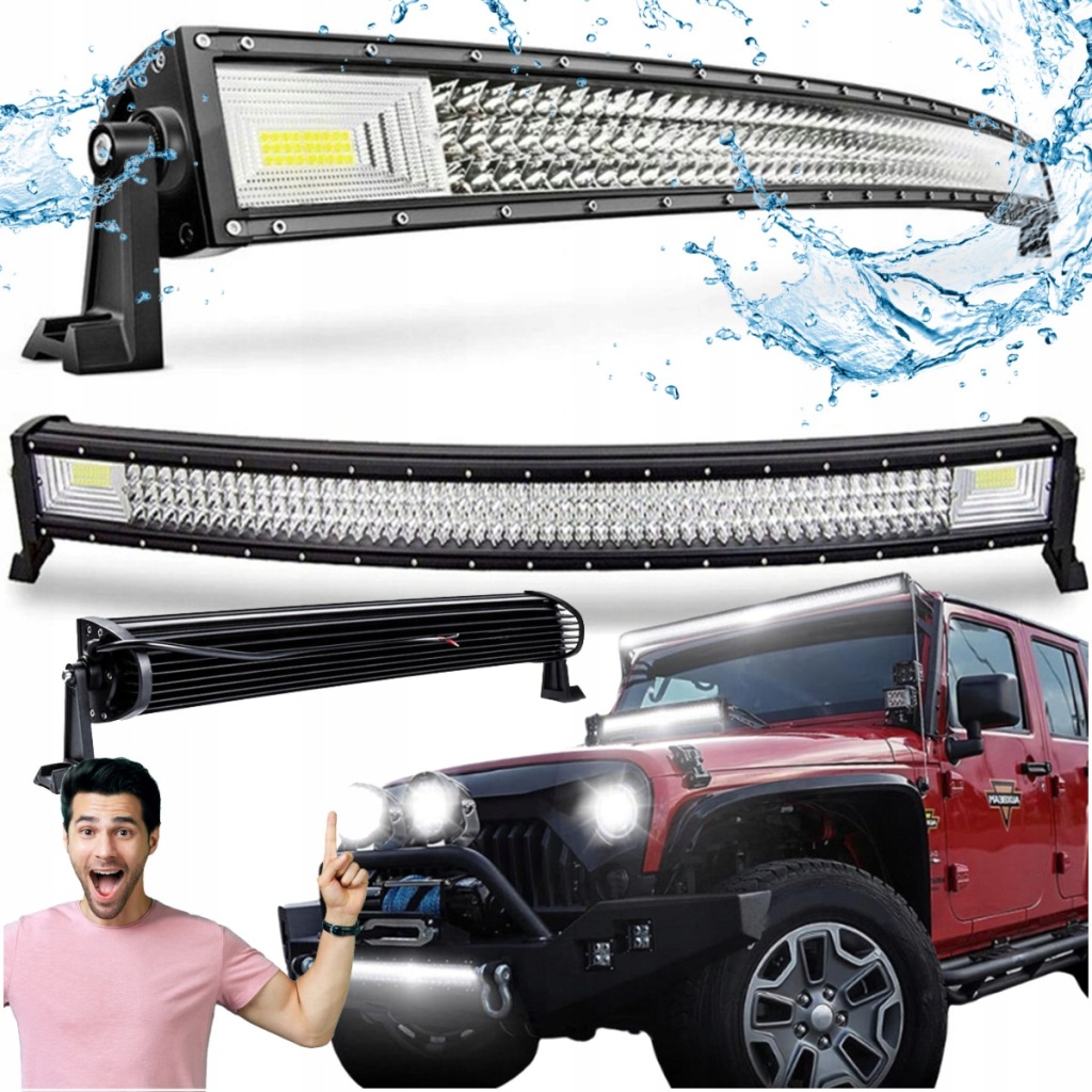 Купити Фара робоча 100cm łuk wygięta 12v балка led dalekosiężna 90w смуга прожектор