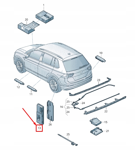 фото №1, Vw touran 5t rear задняя дверь управление unit 5q0959107p