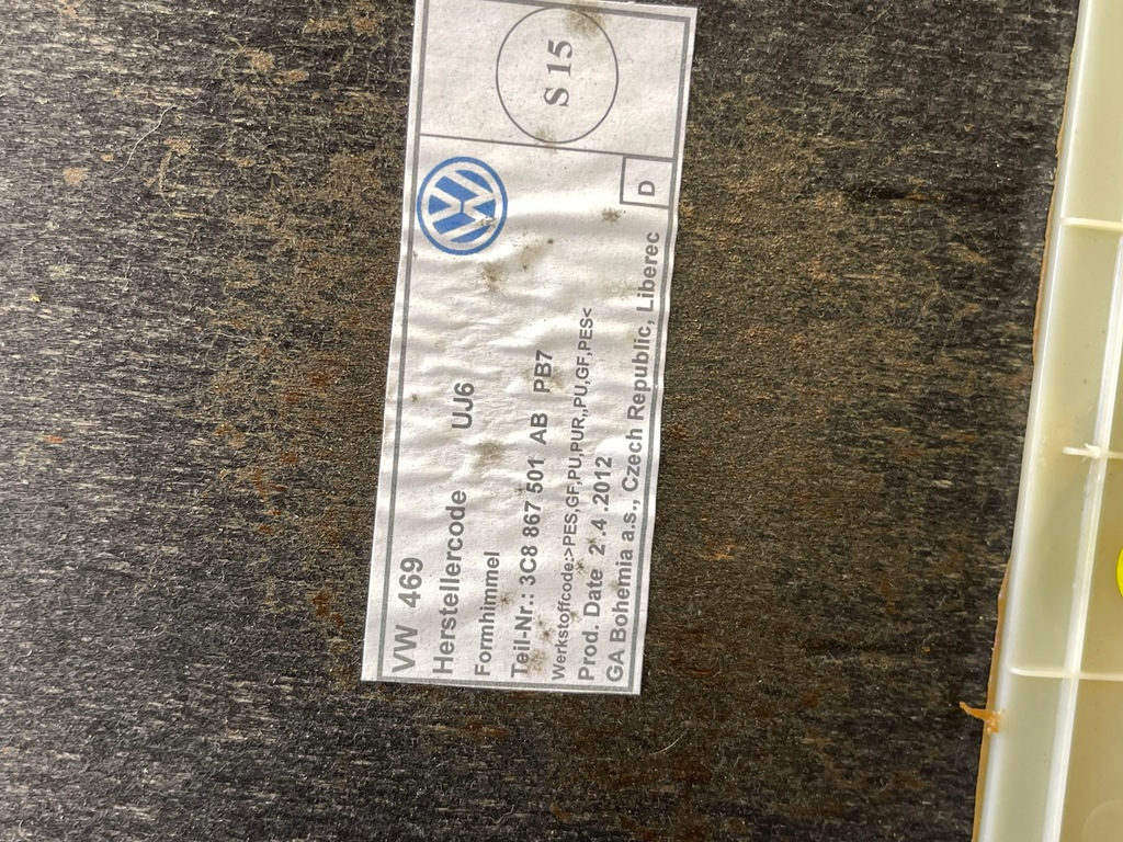 фото №14, Vw passat cc lift стеля 3c8867501 ab6k8 uj6 комплект 3c8867501ab