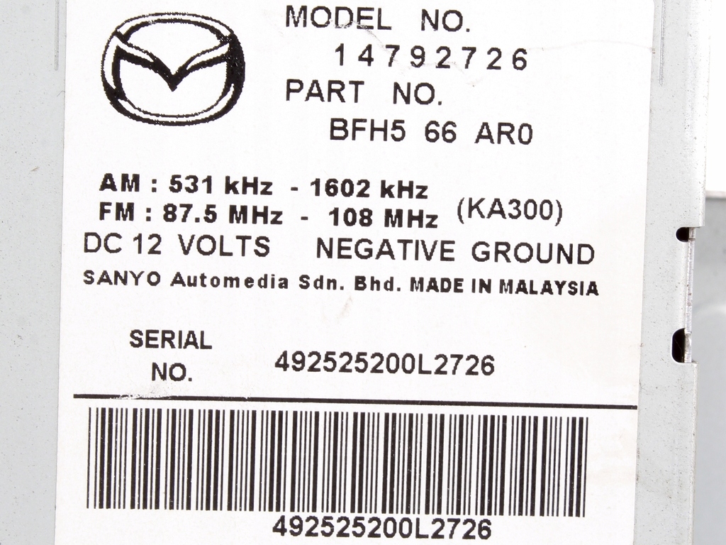 фото №8, Радио радиопроигрыватель cd mp3 mazda 3 ii bl 08-13 bfh566ar0